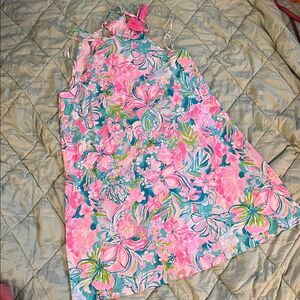 Lilly Pulitzer Floral Sleeveless Dress in Pink and Green